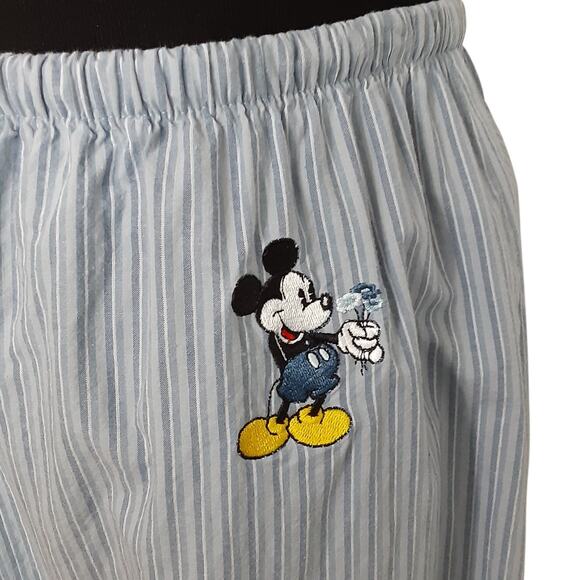 Disney Parks WDW Vintage Mickey Embroidered Pajama Set Wide Leg Pants Cami Top L - Picture 8 of 13